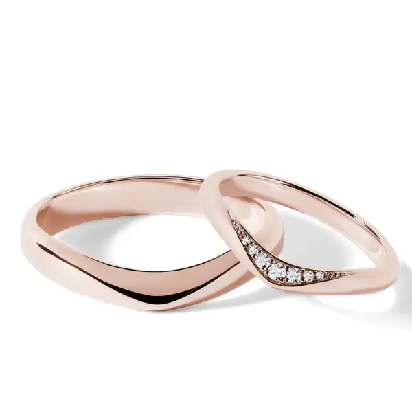 Originálne obrúčky v ružovom zlate KLENOTA