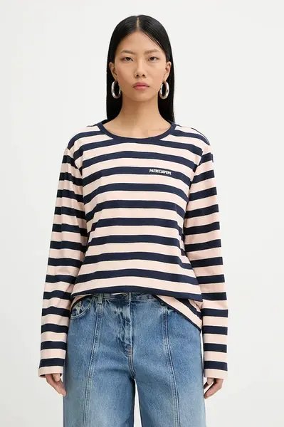 Bavlněné tričko s dlouhým rukávem Patrizia Pepe