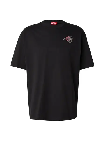 DIESEL Tričko 'T-BOGGY-V4'  tmavosivá / purpurová / staroružová / čierna
