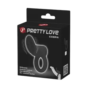 PRETTY LOVE Erekční kroužek Cobra černý