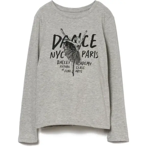 GAP V-OCT LS VAL GR Dívčí triko, šedá, velikost