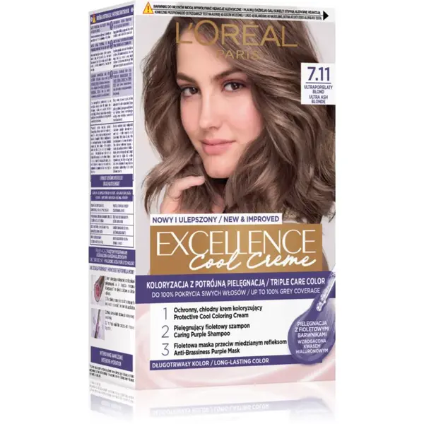 L’Oréal Paris Excellence barva na vlasy odstín 7.11 Ultra Ash Blond 1 ks