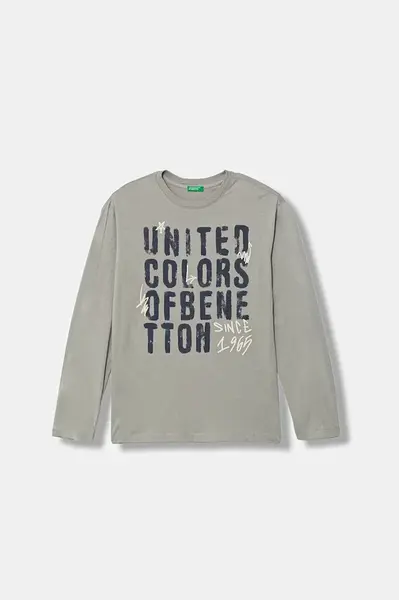Dětské bavlněné tričko s dlouhým rukávem United Colors of Benetton