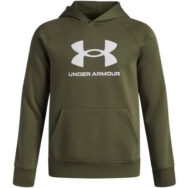 Under Armour RIVAL FLEECE BL HOODIE Chlapčenská mikina, khaki, veľkosť L
