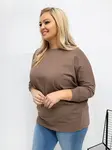 Plus size mikina v tmavě béžové barvě
