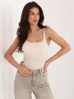 Dámský top na ramínka ve světle béžové barvě