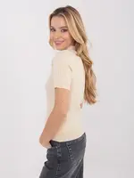 Svetrový top s límcem, světle béžový