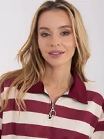 Pruhovaná halenka na zip