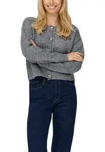 Šedý kardigan Only s potlačou