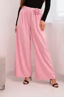 Elegantní dámské kalhoty s květinovou ozdobou