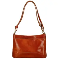 Dámska kožená kabelka na rameno koňaková - Delami Vera Pelle Kilveri