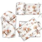 Baby Nellys 3D Mantinel s povlečením + zavinovačka zdarma, Liška, béžová,bílá