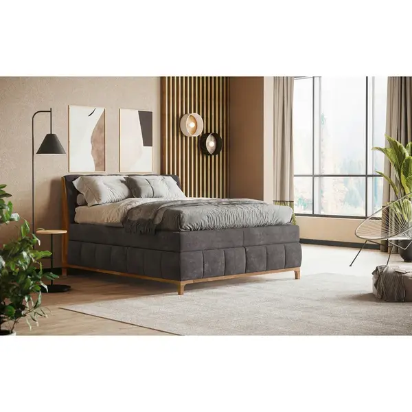 MID.YOU POSTEL BOXSPRING, 180/200 cm, tmavě šedá