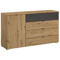 Rauch Möbel KOMODA, černá, dub artisan, 120/81/42 cm