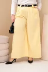 Kesi žluté plus size kalhoty s páskem