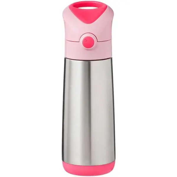 B.BOX FLAMINGO FIZZ 500 ML Termoska so slamkou, strieborná, veľkosť 500 ML