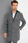 PLT9371 DEWBERRY MEN'S COAT-PATTERNED NAVY BLUE