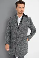 PLT9371 DEWBERRY MEN'S COAT-PATTERNED NAVY BLUE