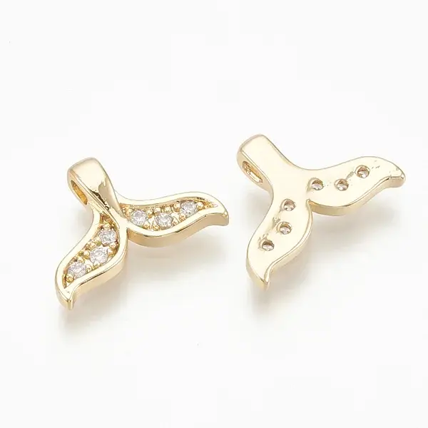 Brass Micro Pave Cubic Zirconia Charms