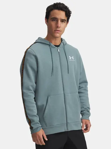 Pánská mikina Under Armour UA Icon Fleece FZ Taping-BLU - Pánské