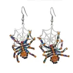 Halloween Braided Glass Seed Beads & 201 Stainless Steel Dangle Earrings