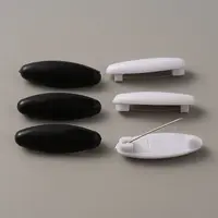 6Pcs Plastic Oval Safety Brooch Pins