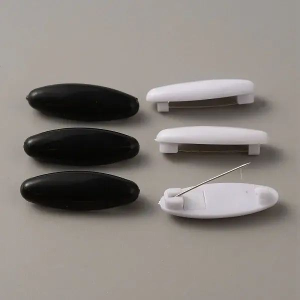 6Pcs Plastic Oval Safety Brooch Pins