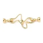 Brass Micro Pave Green Cubic Zirconia Fold Over Clasps