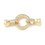 Brass Micro Pave Clear Cubic Zirconia Fold Over Clasps