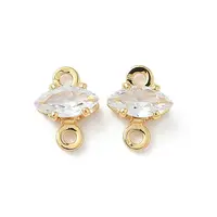 Brass Pave Clear Cubic Zirconia Connector Charms