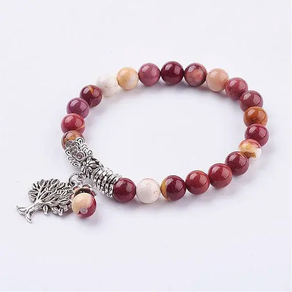 Natural Mookaite Stretch Bracelets