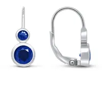 Brilio Silver Strieborné náušnice s tmavomodrými zirkónmi EA63WB