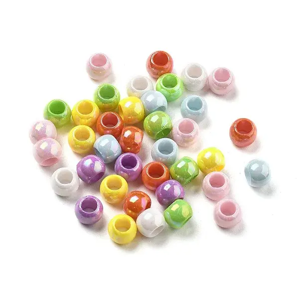 UV Plating Rainbow Iridescent Acrylic Beads