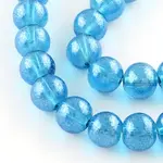 Transparent Spray Painted Glass Bead Strands