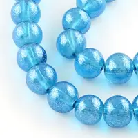 Transparent Spray Painted Glass Bead Strands