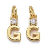 Brass Micro Pave Clear Cubic Zirconia Pendants