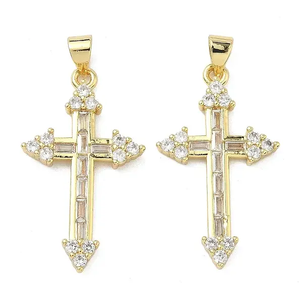 Brass Micro Pave Cubic Zirconia Pendants