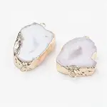 Electroplate Natural Druzy Geode Quartz Crystal Links connectors