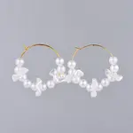 Acrylic Imitated Pearl Hoop Earrings