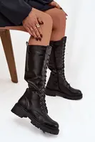 Dámské čokoládové glan kozačky