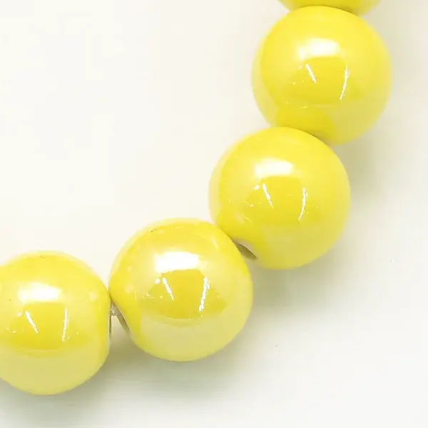 Pearlized Handmade Porcelain Round Beads