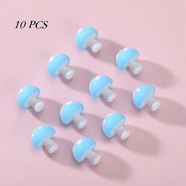 10Pcs Mushroom Silicone Focal Beads