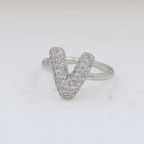 Brass Micro Pave Clear Cubic Zirconia Cuff Rings
