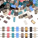 800Pcs 8 Colors 2-Hole Glass Seed Beads