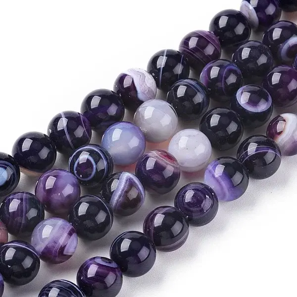 Natural Striped Agate/Banded Agate Beads Strands