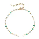 Handmade 304 Stainless Steel and Faceted Rondelle Glass Beaded Chain Bracelet Making