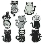 16Pcs 8 Styles Halloween Theme Double-sided Printed Acrylic Pendants