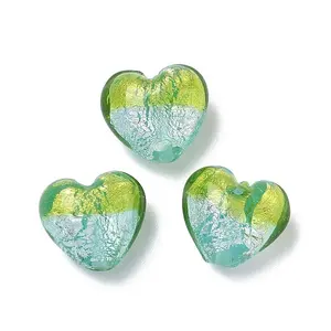 Handmade Silver Foil Glass Beads