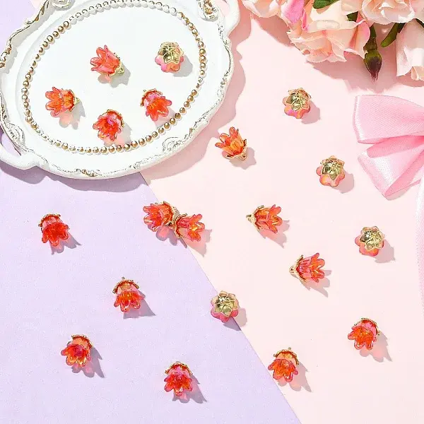 20Pcs Acrylic Flower Charms