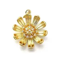 Brass Micro Pave Clear Cubic Zirconia Pendants